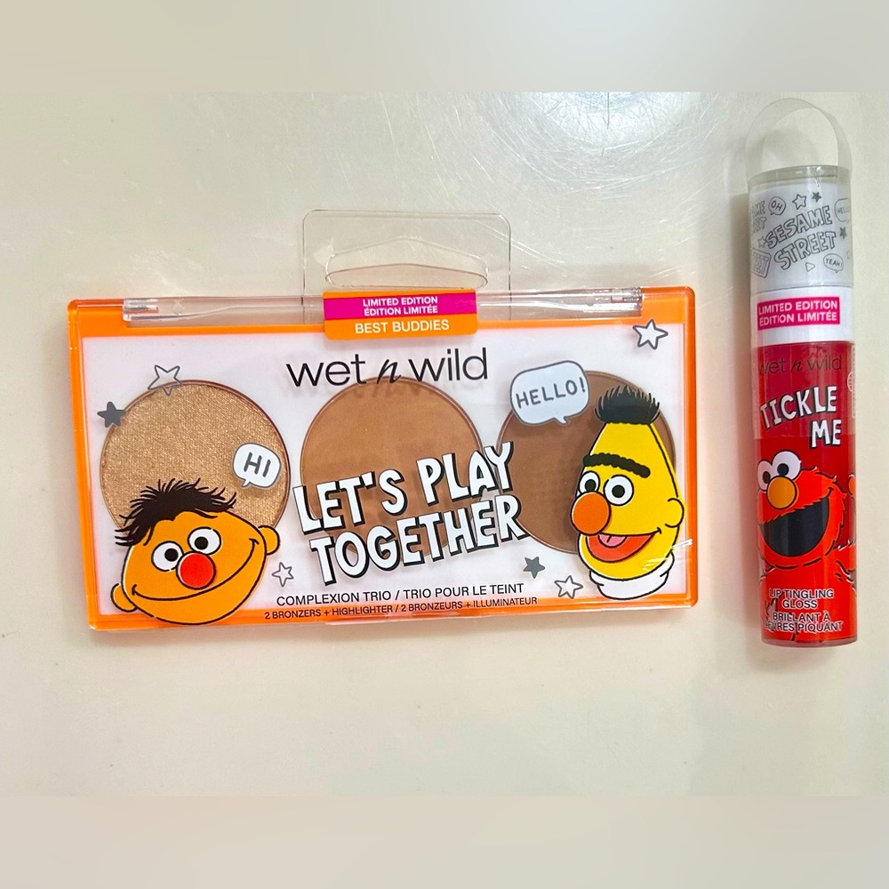 Wet n Wild Sesame Street Bronzer Highlighter and Lip Gloss New
